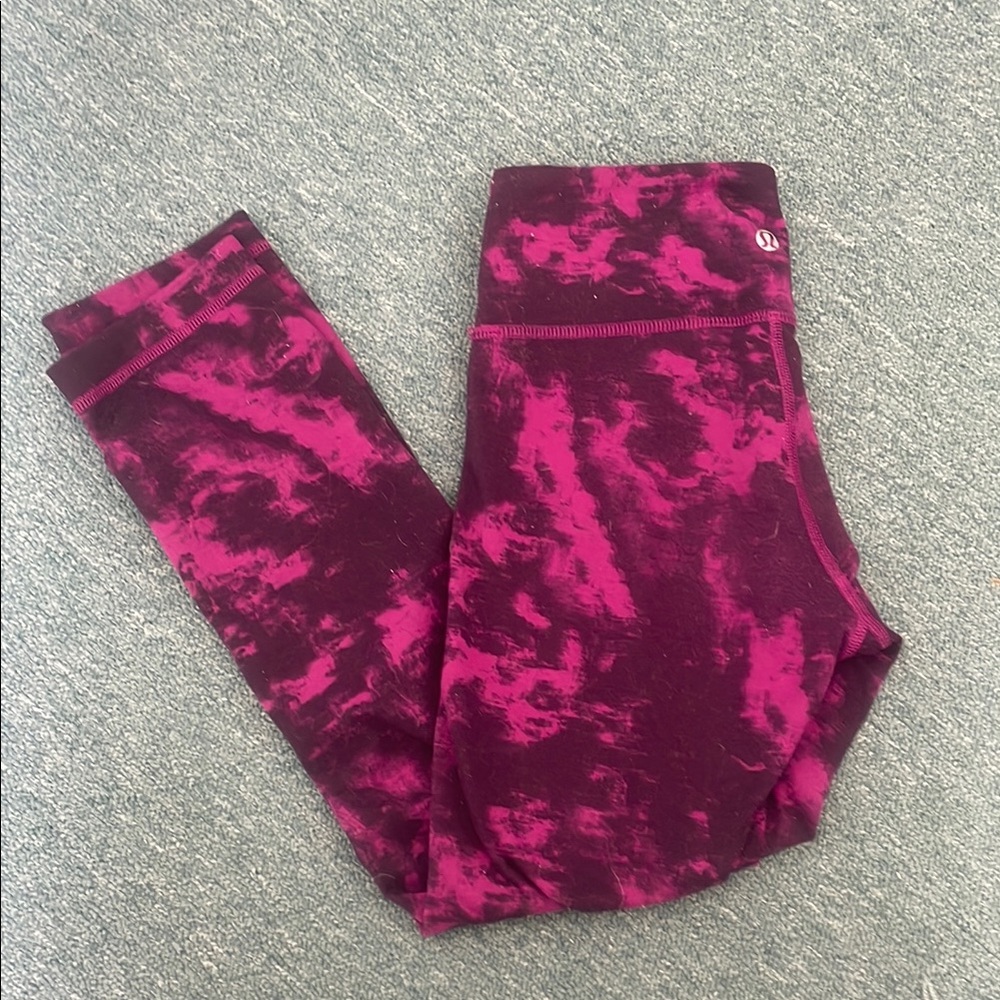 Lululemon Athletica Pink Tie-Dye Leggings High Waist